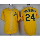 mlb jerseys oakland athletics #24 henderson yellow[number black]
