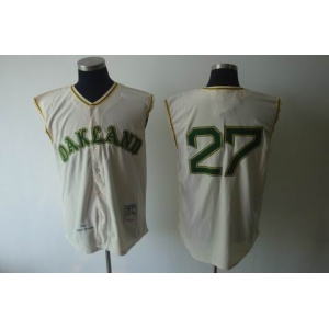 mlb jerseys oakland athletics #27 hunter m&n cream 1968