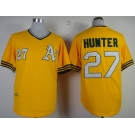 mlb jerseys oakland athletics #27 hunter yellow m&n