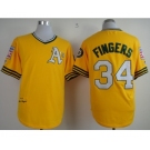 mlb jerseys oakland athletics #34 fingers yellow m&n