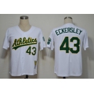 mlb jerseys oakland athletics #43 dennis eckersley white m&n 1989