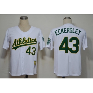 mlb jerseys oakland athletics #43 dennis eckersley white m&n 1989