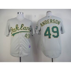 mlb jerseys oakland athletics #49 anderson grey