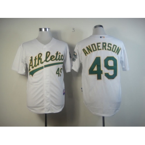 mlb jerseys oakland athletics #49 anderson white