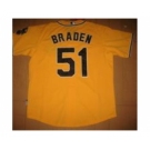 mlb jerseys oakland athletics #51 braden yellow