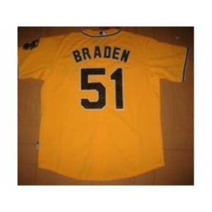 mlb jerseys oakland athletics #51 braden yellow