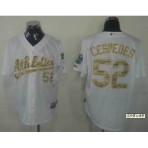 mlb jerseys oakland athletics #52 yoenis cespedes white[number camo]