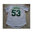 mlb jerseys oakland athletics #53 cahill white[strip]