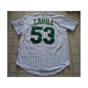 mlb jerseys oakland athletics #53 cahill white[strip]