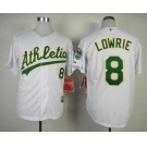 mlb jerseys oakland athletics #8 lowrie white[lowrie]