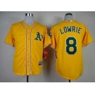 mlb jerseys oakland athletics #8 lowrie yellow[2014 new][lowrie]