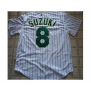 mlb jerseys oakland athletics #8 suzuki white[strip]