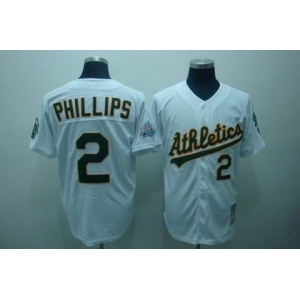 mlb oakland athletics #2  phillips m&n white