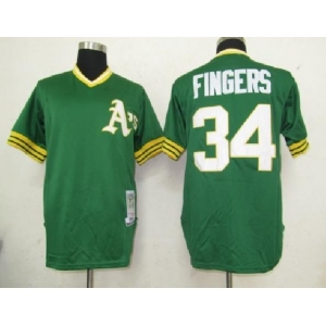 mlb oakland athletics #34 fingers m&n green[fingers