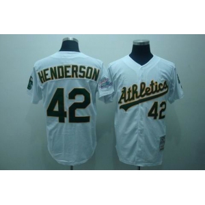 mlb oakland athletics #42 henderson m&n white