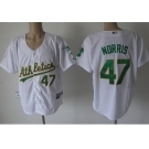 mlb oakland athletics #47 mike norris white