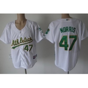 mlb oakland athletics #47 mike norris white