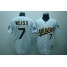 mlb oakland athletics #7 weiss m&n white