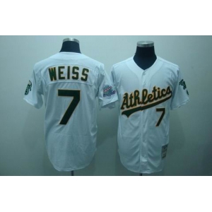 mlb oakland athletics #7 weiss m&n white