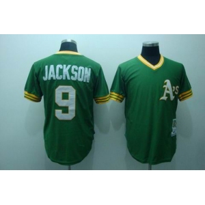 mlb oakland athletics #9 jackson m&n green