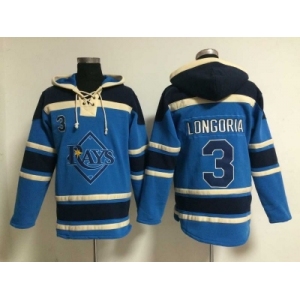 MLB Tampa Bay Rays #3 Longoria blue jerseys[pullover hooded sweatshirt]