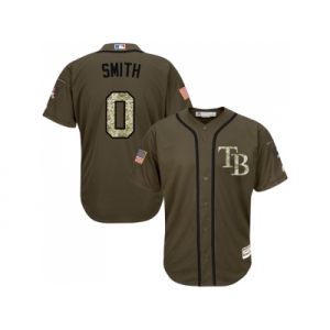 Men Tampa Bay Rays #0 Mallex Smith Green Salute to Service Stitched MLB Jersey