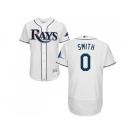 Men Tampa Bay Rays #0 Mallex Smith White Flexbase Authentic Collection Stitched MLB Jersey