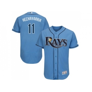 Men Tampa Bay Rays #11 Adeiny Hechavarria Light Blue Flexbase Authentic Collection Stitched MLB Jersey