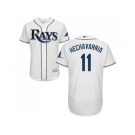 Men Tampa Bay Rays #11 Adeiny Hechavarria White Flexbase Authentic Collection Stitched MLB Jersey