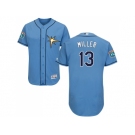 Men Tampa Bay Rays #13 Brad Miller Light Blue Flexbase Authentic Collection Stitched MLB Jersey