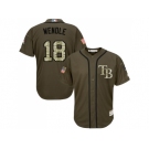 Men Tampa Bay Rays #18 Joey Wendle Green Salute to Service Stitched MLB Jersey