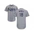 Men Tampa Bay Rays #18 Joey Wendle Grey Flexbase Authentic Collection Stitched MLB Jersey