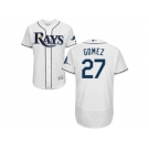 Men Tampa Bay Rays #27 Carlos Gomez White Flexbase Authentic Collection Stitched MLB Jersey