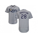 Men Tampa Bay Rays #28 Daniel Robertson Grey Flexbase Authentic Collection Stitched MLB Jersey