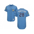 Men Tampa Bay Rays #28 Daniel Robertson Light Blue Flexbase Authentic Collection Stitched MLB Jersey