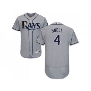 Men Tampa Bay Rays #4 Blake Snell Grey Flexbase Authentic Collection Stitched MLB Jersey