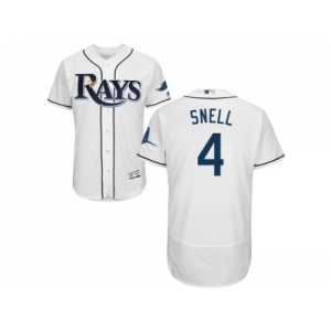 Men Tampa Bay Rays #4 Blake Snell White Flexbase Authentic Collection Stitched MLB Jersey