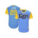 Men's 2017 Little League World Series Rays #29 Daniel Robertson D-Rob Light Blue Jersey