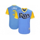 Men's 2017 Little League World Series Rays #3 Evan Longoria Longo Light Blue Jersey