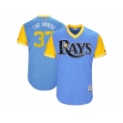 Men's 2017 Little League World Series Rays #37 Alex Colome The Horse Light Blue Jersey