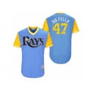 Men's 2017 Little League World Series Rays Chase Whitley #47 Big Fella Light Blue Jersey