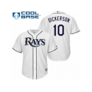 Men's Majestic Tampa Bay Rays #10 Corey Dickerson Authentic White Home Cool Base MLB Jersey