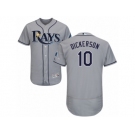 Men's Majestic Tampa Bay Rays #10 Corey Dickerson Grey Flexbase Authentic Collection MLB Jersey