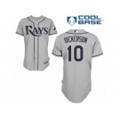 Men's Majestic Tampa Bay Rays #10 Corey Dickerson Replica Grey Road Cool Base MLB Jersey