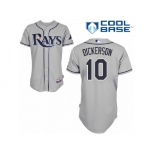 Men's Majestic Tampa Bay Rays #10 Corey Dickerson Replica Grey Road Cool Base MLB Jersey