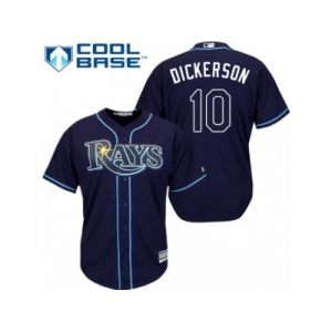 Men's Majestic Tampa Bay Rays #10 Corey Dickerson Replica Navy Blue Alternate Cool Base MLB Jersey