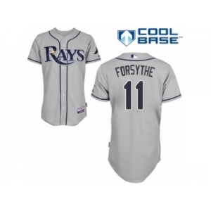 Men's Majestic Tampa Bay Rays #11 Logan Forsythe Authentic Grey Road Cool Base MLB Jersey