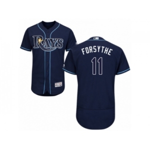 Men's Majestic Tampa Bay Rays #11 Logan Forsythe Navy Blue Flexbase Authentic Collection MLB Jersey