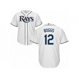 Men's Majestic Tampa Bay Rays #12 Wade Boggs Replica White Home Cool Base MLB Jersey