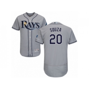 Men's Majestic Tampa Bay Rays #20 Steven Souza Grey Flexbase Authentic Collection MLB Jersey